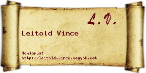 Leitold Vince névjegykártya